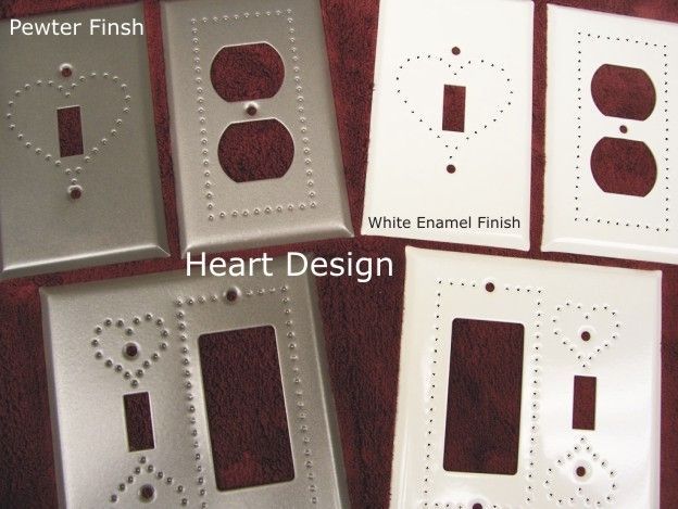 Punched Heart Design switch plate covers 