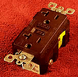 Electrical Supplies in a brown GFCI receptacle