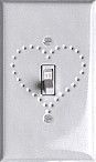 White Enamel Hearts switch plate covers
