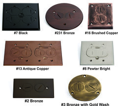 Custom finishes for floor box covers in 38 custom finishes