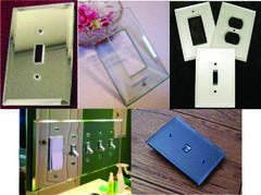 Glass switch plate covers in Mirrors, Clear Glass, Frosted Glass, Gray Glass, Acrylic Mirrored Glass and accessories