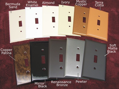Switch plate covers in plain finishes and many colors