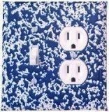 Blue Marbleware Enamel switch plate covers - CLOSE-OUT!
