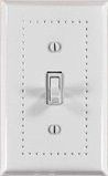 White Enamel Border light switch covers - outlet covers - USA Made