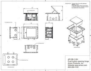 AP-OB-1-SH-6 port outdoor floor box cut sheet