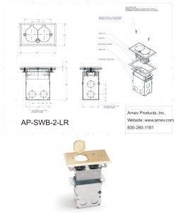 Cut sheet for the AP-SWB2-LR floor box