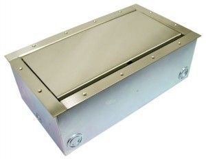 Super Double Pocket AV Floor Box in brass