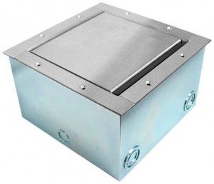 Super Pocket AV Floor Box in stainless