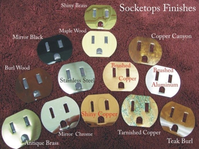 Socketops in 13 Finishes for receptacles