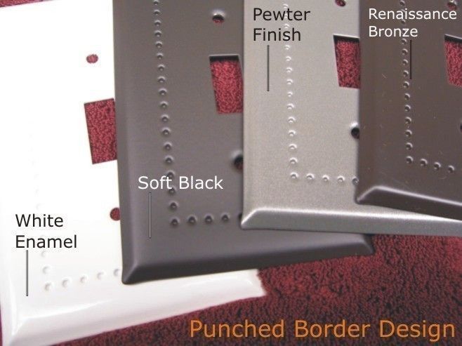 Switch plates in punched border designs