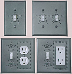Pewter switch plates punched star design