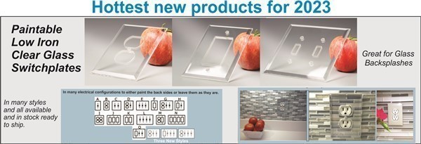 Clear Glass switch plate covers from Arnev Products, Inc.