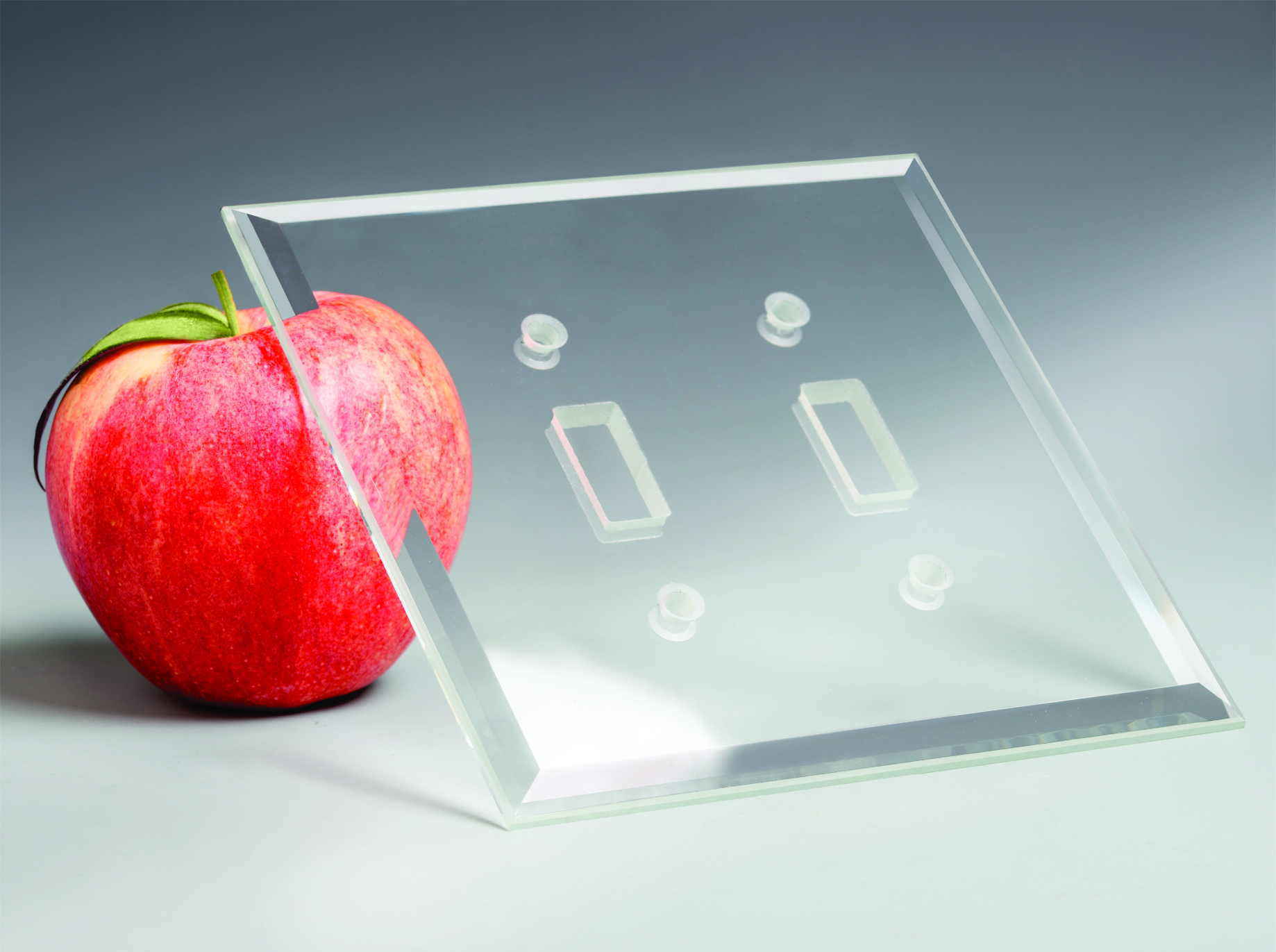 Clear glass switch plate covers