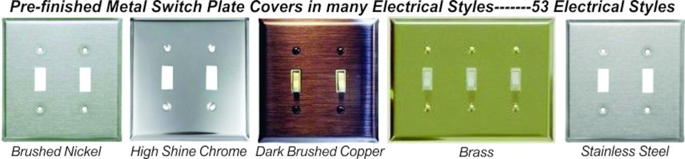 Stainless Steel, Brass, Brushed Nickel, Brushed Copper Switch Plate covers
