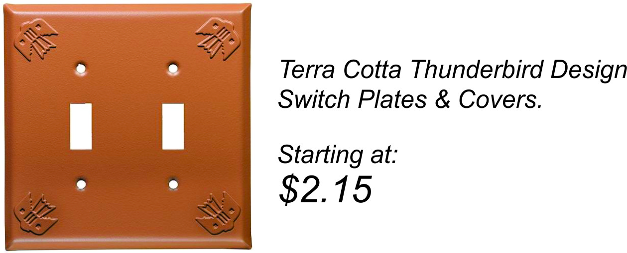 TERRA COTTA THUNDERBIRD SWITCH PLATES