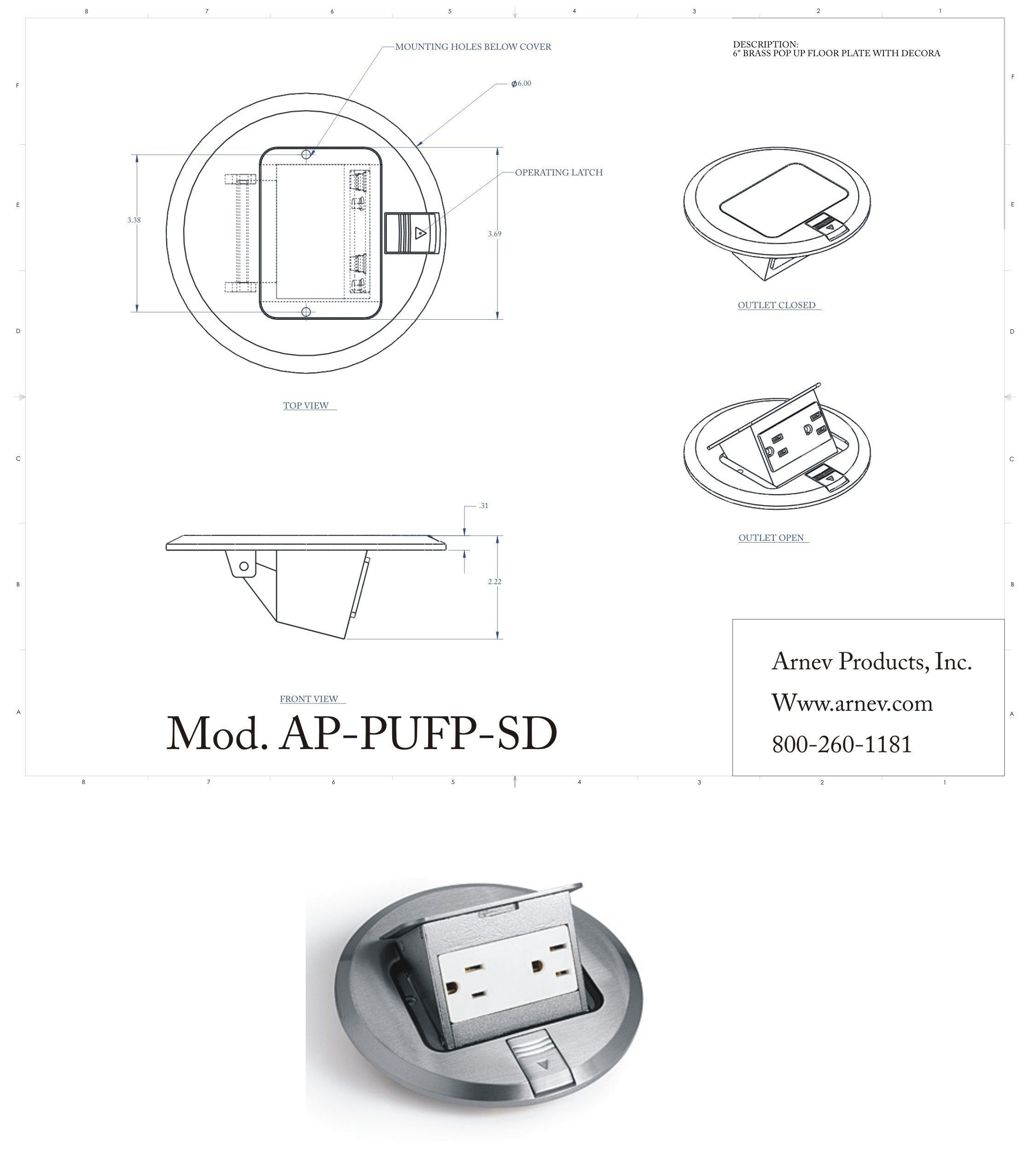 Cut sheet for stainless steel round floor boxes