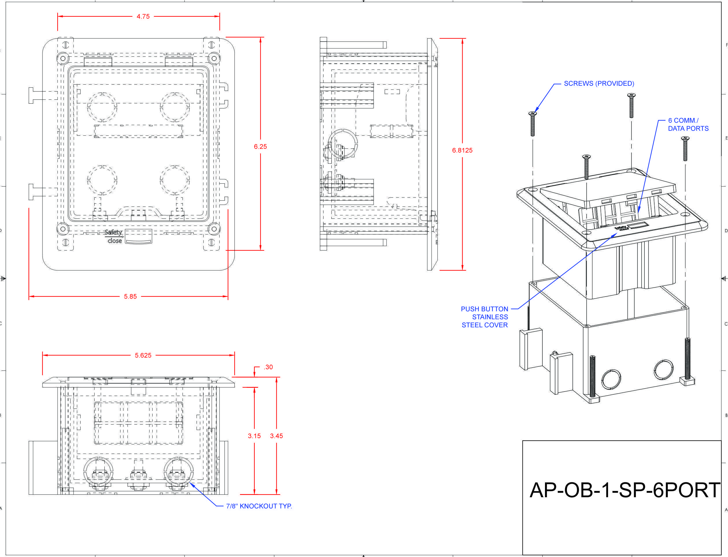 Omnibox® Series Single Gang Cast Iron Floor Box, Concrete Floor Boxes, Floor Boxes