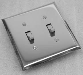 Quality Chrome Plated Heavy Brass Dual Double Light Switch Cover New In Blister 