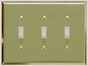 Switchplate Bright Solid Brass Triple BlankRenovator's Supply 