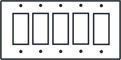 Five gang decora switch plate cover