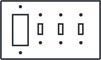 Single decora triple switch plate cover