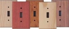 Wood switch plate covers in unfinished wood types from Arnev Products, Inc.