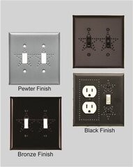 Punched star design switch plate covers
