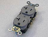 Gray Narrow Body Electrical Duplex Outlet 20 amp