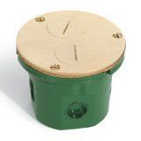 Round floor box with brass cover