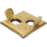 2-Gang Brass Floor Box Cover-only With Flip Lids