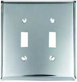 Shiny Chrome Light Switch Covers with matching screws.