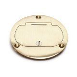 AP-DFB-1-GFI Floor Box 4" Cover, GFCI, Brass or Alum