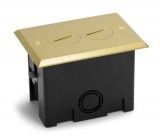 Plastic rectangular floor box with brass cover with screw out plugs in rectangular shape floor box covers