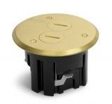 Round Plastic floor box with solid brass cover