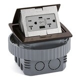 round countertop electrical box from Arnev Products, Inc.