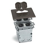 AP-SWB-4-LR-DB flip lid floor box for power and data, two 1 5 amp duplex, or two data in Dark Bronze