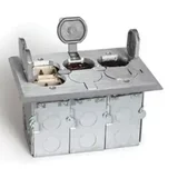 AP-SWB-6-LR-A Six power floor box or add data jacks also in Aluminum