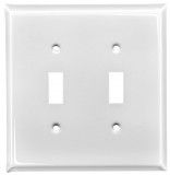 White Enamel Plain Design Light Switch Covers - Outlet Covers