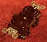 Brown Combination Plug and Switch 15 amp.