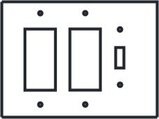 Double Decora / Single Toggle switch plate cover