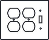 Double Duplex / Single Toggle switch plate covers