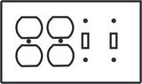 Double Duplex / Double Toggle switch plate covers