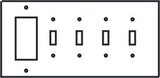 Decora-GFI-Rocker / Four Toggle switch plate cover