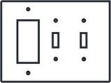 Decora-GFI-Rocker/Double Toggle switch plate cover