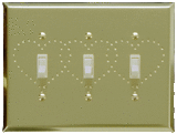 brass heart design switch plate