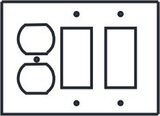 Double Groundfault Rocker/Duplex switch plate covers