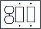 Double Groundfault Rocker/Duplex Outlet Light Switch Plate Covers