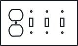 Outlet cover triple switch Duplex / Triple Toggle