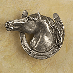 Horse in Horseshoe Cabinet Hardware Design Knob