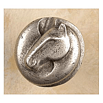Dynasty II Horse Cabinet Hardware Design Knob, left.